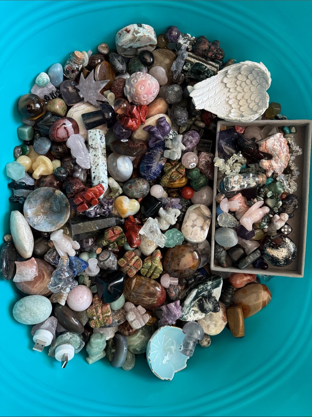 Assorted Natural Gemstone and Crystal Mix see last picture for example scoops